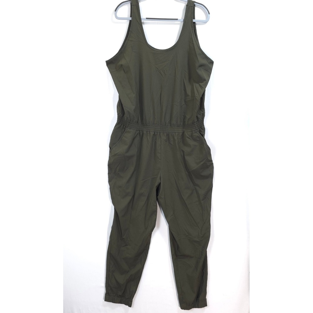 Old Navy Active StretchTech Olive Utilityβ Jumpsuit XL Sleeveless Athleisure
